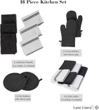 LANE LINEN 16-Piece Kitchen Towels & Dishcloths Set – Heat Resistant Silicone - Image 3