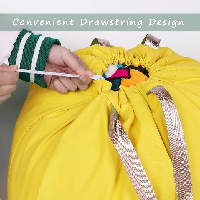 Cotton Canvas Laundry Bag with Handles & Drawstring Straps, Heavy Duty Extra - Image 3