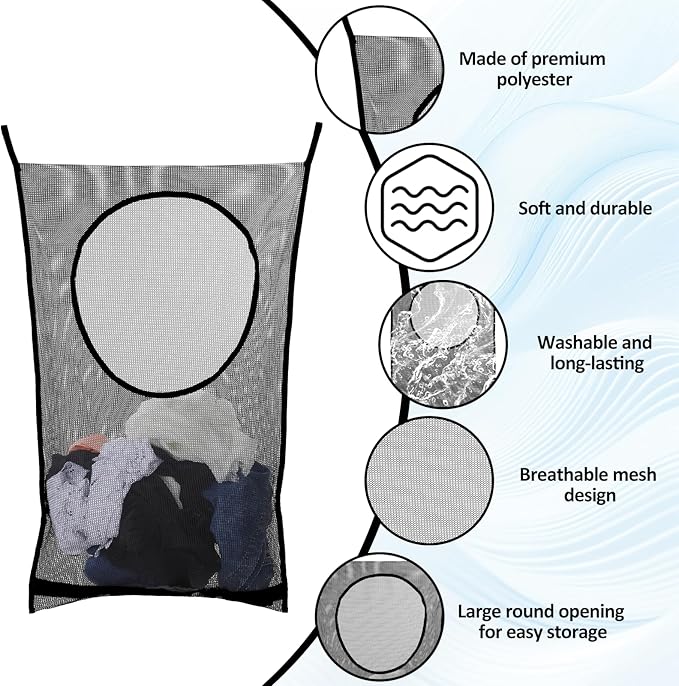 Hanging Laundry Bag Hanging Laundry Basket Wall Basket Door 30 X 20 Inch Large - Image 5