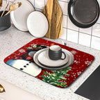 Winter Snowflake Red Dish Drying Mat - Image 5