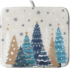 Christmas Tree Dish Drying Mat for Kitchen Counter 18x16 Inch Xmas Snowflake by Trongr