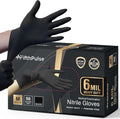 FifthPulse 6 Mil Black Nitrile Gloves, Heavy Duty Mechanic and Food Grade Glove by FifthPulse