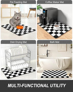 Rnivvi Dish Drying Mat for Kitchen Counter, XL 15 x 24" Cute Checkered - Image 7