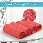HOMEXCEL Red Microfiber Cleaning Cloth 100 Pack, Microfiber Towel - Image 2