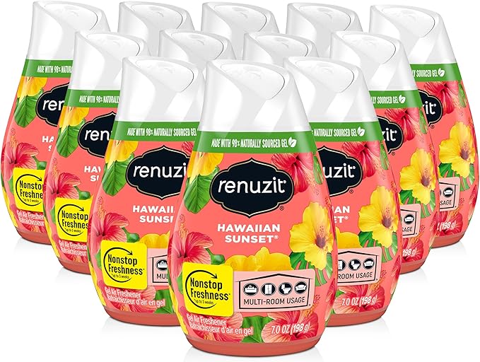 Renuzit Adjustable Solid Gel Air Freshener Cones, Hawaiian Sunset, Nonstop by renuzit