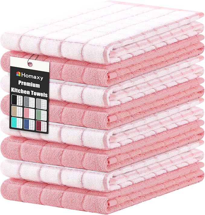 Homaxy Premium Cotton Kitchen Towels 16"x 28", Large Natural Ring Spun 390 GSM by Homaxy