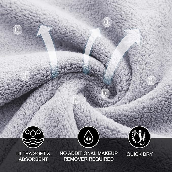 MOONQUEEN Microfiber Facial Cloths Fast Drying Washcloth 24 Pack - Image 4