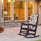 SERWALL HDPE Outdoor Rocking Cushion Set of 2, Memory Foam Cushion Flowers Pattern - Image 2