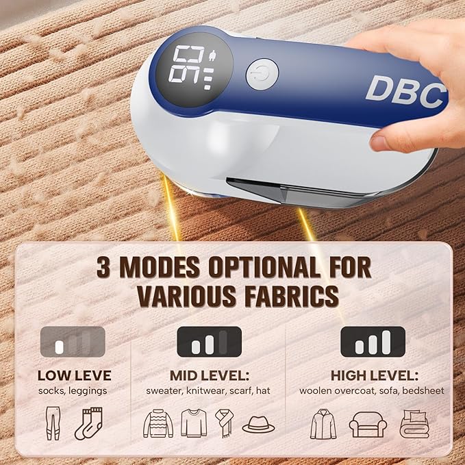DBC Fabric Shaver with 15000r/Min Powerful Motor, LED Display, 6-Leaf Blades - Image 3