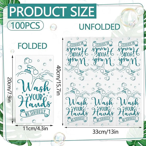 100 Pcs Disposable Hand Towels for Bathroom Paper Towels for Guests 3 Ply Wash - Image 2