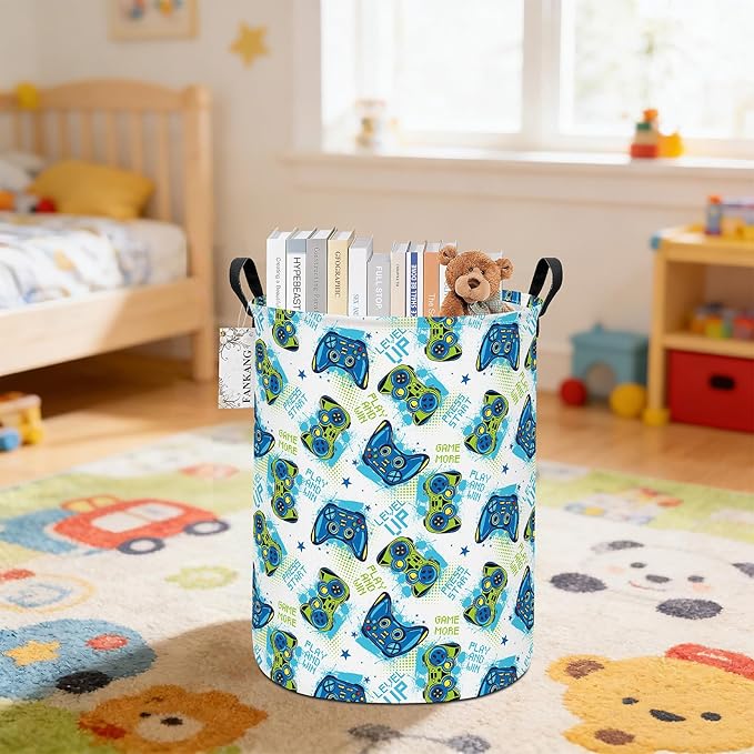 FANKANG Storage Basket, Nursery Hamper Canvas Laundry Basket Foldable - Image 5