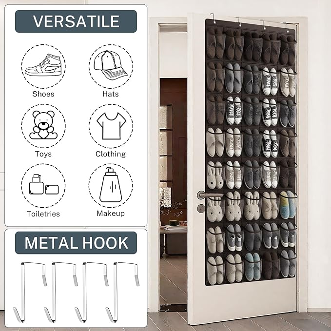 40-Pocket Over the Door Shoe Organizer - Image 3
