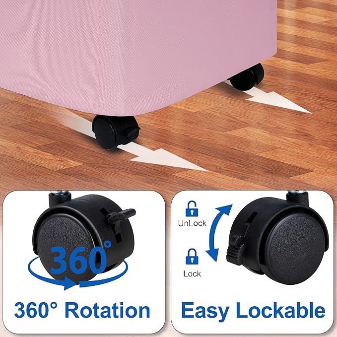 Slim Laundry Hamper with Lid and Wheels, Small Rolling Laundry Basket with - Image 4