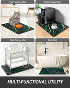 Rnivvi Dish Drying Mat for Kitchen Counter, 12 x 19" Cute Marble Super - Image 7