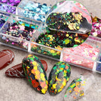 Chameleon Glitter Nail Art Sequins, Holographic 3D Laser Gradient Nail Glitter - Image 3