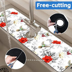 Poppy Wildflower Nightingale Sink Faucet Absorbing Mat Sink Splash Guard Faucet - Image 7