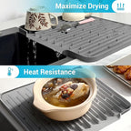 Silicone Dish Drying Mat for Kitchen Counter, Foldable & Heat Resistant Drying - Image 4