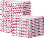 Kitinjoy Cotton 12 Pack Kitchen Towels and Dishcloths Sets, 16 x 25 Inch & 12 X by Kitinjoy