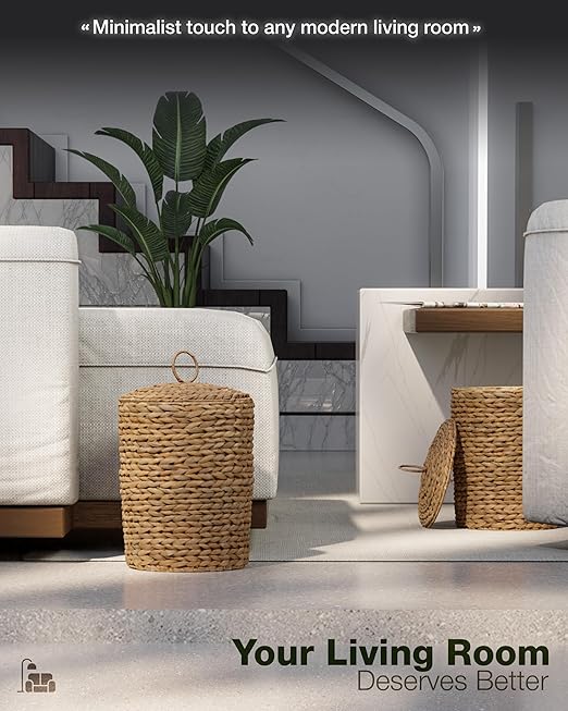 BLUEWEST 3 Gallons Wicker Trash Can - Image 8
