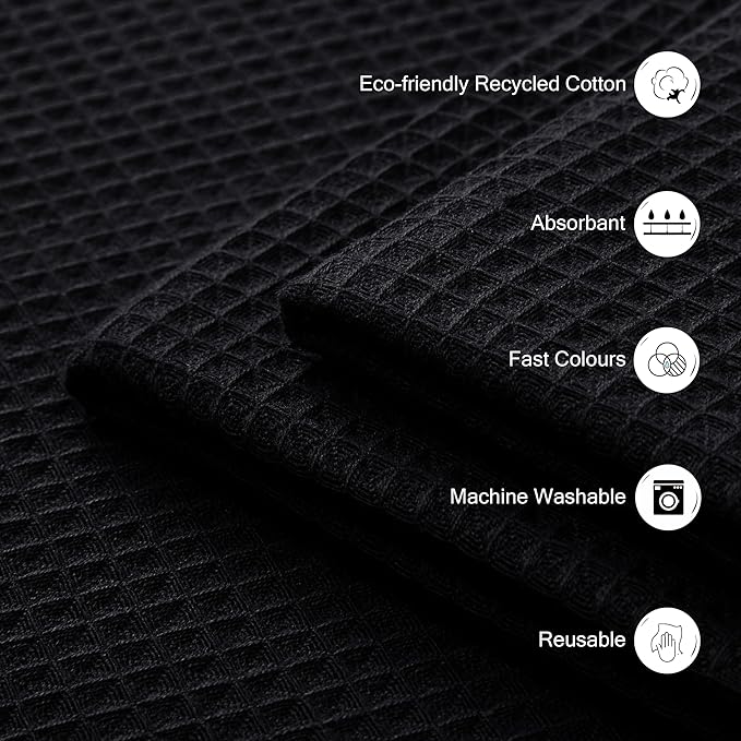 Encasa XO' Waffle Weave Face & Hand Towels – 12"x12", Kitchen & Travel – Small - Image 4