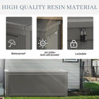 Outdoor Storage Box, Resin Deck Boxes Indoor and outdoor, Waterproof Storage Box Lockable Lid Grey,320 Gallon - Image 2