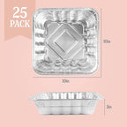 PLASTICPRO Disposable 10'' X 10'' X 3'' Inch Square Aluminum Tin Foil Baking - Image 4