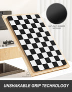 Rnivvi Dish Drying Mat for Kitchen Counter, 12 x 19" Cute Checkered Absorbent - Image 5