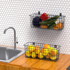 MaraFansie Extra Large Hanging Wall Basket 4-Pack Wall Mounted Wire Basket - Image 3