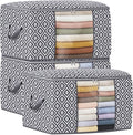 Direct 100L, 3 Pack, Storage Containers, Large Clothes Storage Bins Foldable by StorageTastic