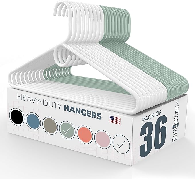 Neaties Heavy Duty Clothes Hangers 36 Pack – Made in The USA – 8lb Capacity by NeatiesHangers