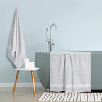 GLAMBURG Premium Cotton Oversized 2 Pack Bath Sheet 35x70-100% Pure Cotton - Image 4