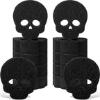 Tioncy 12 Pack Skull Sponges Bulk Gothic Dual Sided Scrubber Black Skull by Tioncy