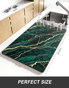 Rnivvi Dish Drying Mat for Kitchen Counter, XL 15 x 24" Cute Marble Absorbent - Image 2