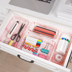 14 Pcs Clear Drawer Organizer, Adjustable Drawer Storage Box, 3-Size Desk - Image 5