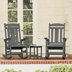 LUE BONA Outdoor Rocking Chairs Set, 3-Piece, HDPS Poly Porch Rockers with Table, Plastic Weather Resistant Rocking Chair Set for Outdoor Indoor, Garden, Backyard, 350lb, Gray Chairs+Table - Image 9