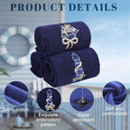 3 Pack Coastal Nautical Hand Towels - Image 4