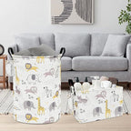 FANKANG Storage Basket, Nursery Hamper Canvas Laundry Basket Foldable - Image 3