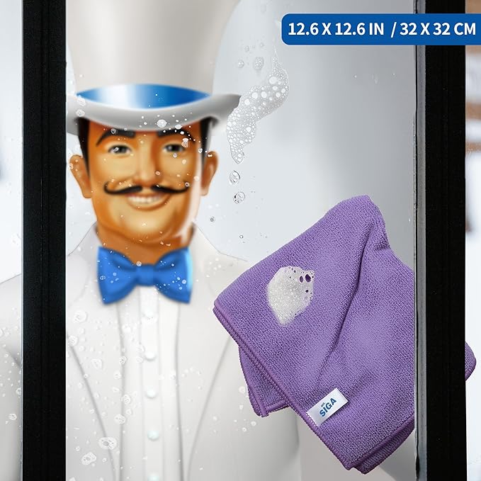 MR.SIGA Microfiber Cleaning Cloths, All-Purpose Microfiber Towels, Streak Free - Image 2