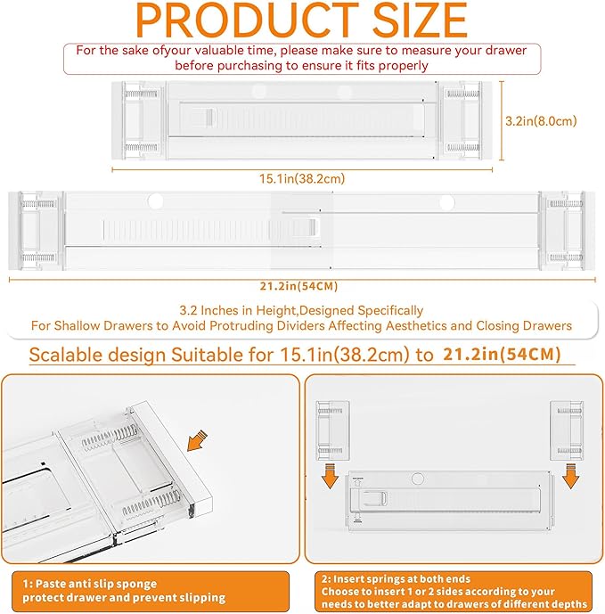 Yieach 12Pack 3.2 Inch Shallow Acrylic Drawer Dividers - Image 3