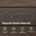 Keter Everwood 120 Gallon Resin Signature Collection Large Outdoor Storage Box for Patio Furniture, Outdoor Cushions, Garden Tools and Pool Gear, Walnut - Image 7