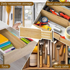 8 Pcs Deep Bamboo Drawer Dividers, Deep Kitchen Dresser Drawer Organizer - Image 6