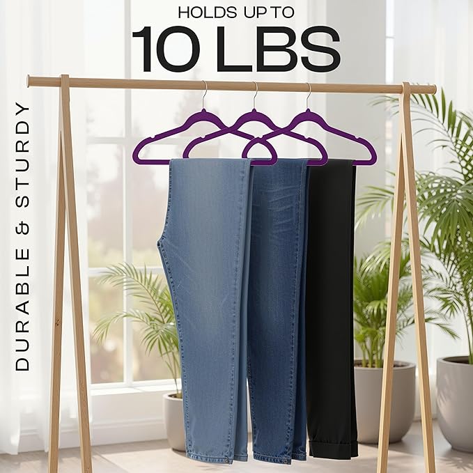 Utopia Home Velvet Hangers 50 Pack – Luxury Non-Slip Slim Pant & Coat Hangers - Image 7