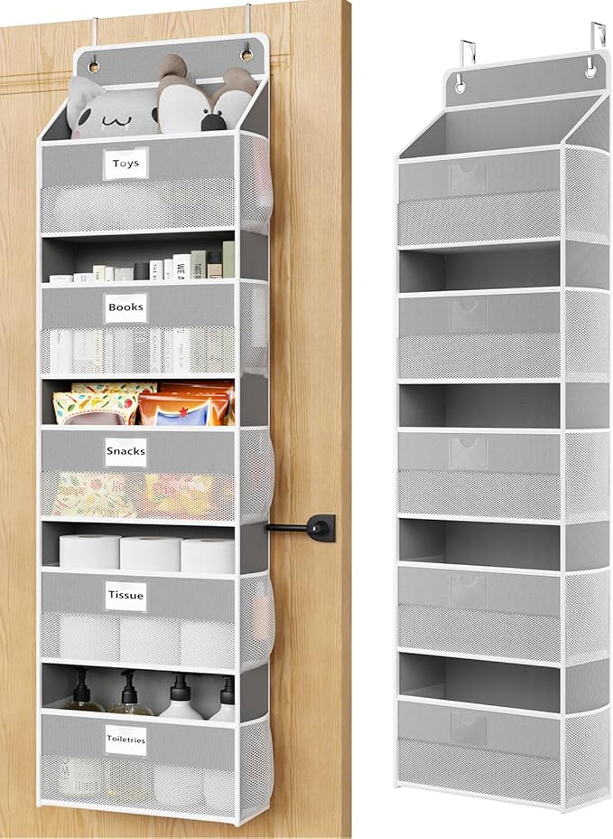Over The Door Organizer Hanging, 5 Shelf Behind The Doors Storage, Pantry Door by Optish
