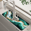 Emerald and Gold Marble Texture Kitchen Sink Splash Guard Faucet Mat Super by Unknown