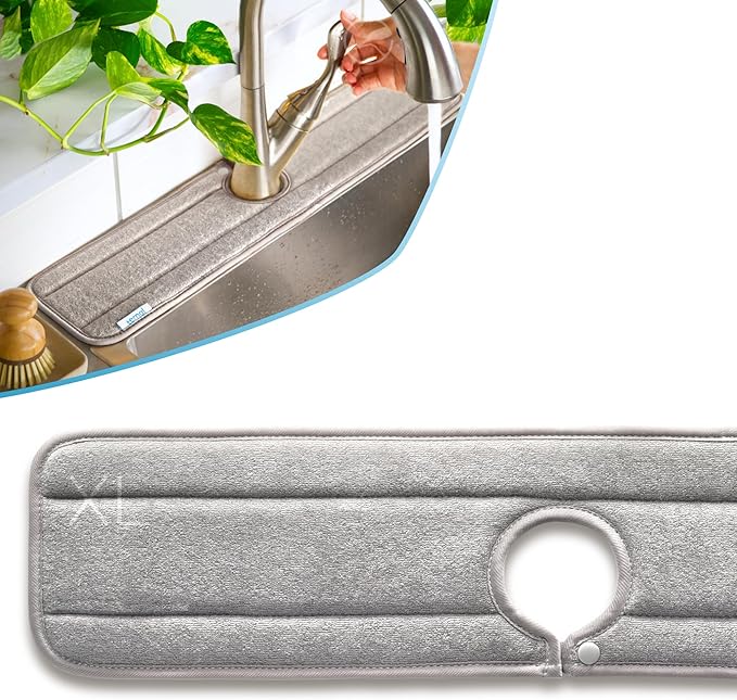 Ternal Original SINKMAT 24in XL Faucet Splash Guard Extra Long Microfiber Sink - Image 2