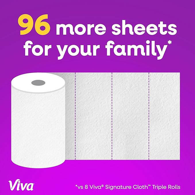 Viva Signature Cloth Paper Towels, Task Size, 8 Family Triple Rolls, 141 Sheets - Image 5