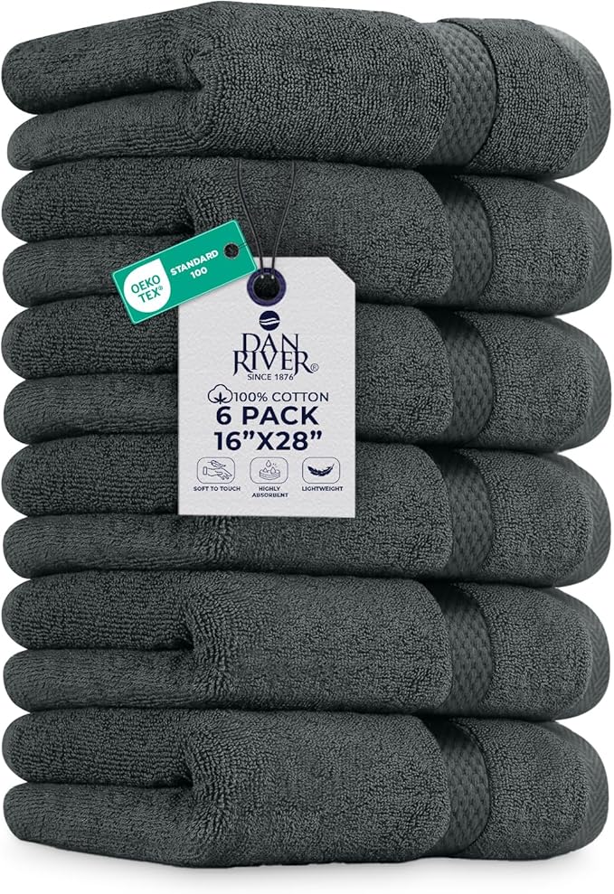 DAN RIVER 6-Pack Premium Hand Towels by DanRiver