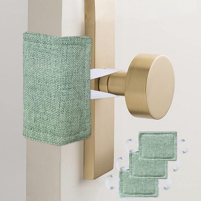 Baby Quiet Door Closer Silencer Cushion, Door Latch Cover Prevent from Locking by WARMTONE
