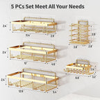 5 Pack Shower Caddy Organizer Rack Shelf - Image 2