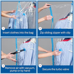 Hanging Vacuum Storage Bags for Clothes & Coats – 8 Pack Vacuum Seal Garment - Image 6